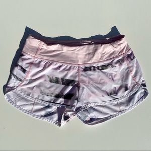 Lululemon Speed Shorts - Sunset Stripe Blush